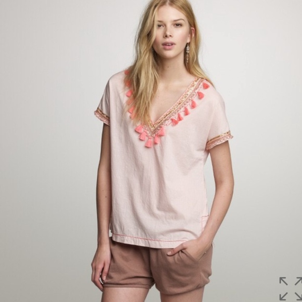 J. Crew Fringed Tassel Tunic
